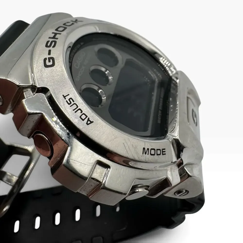 Casio G-Shock GM-6900-1 Silver Metal Digital Watch Black Resin 3230 200M